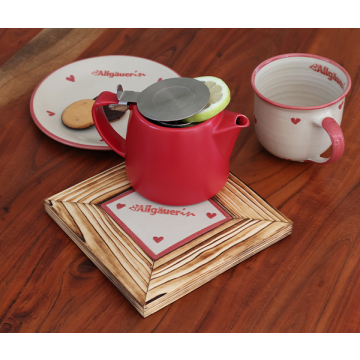 Untersetzer aus heimischer Fichte und Keramik