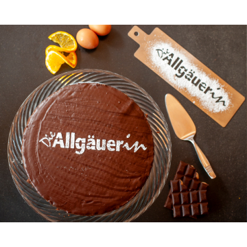 Schablone für den Schriftzug Allgäuerin